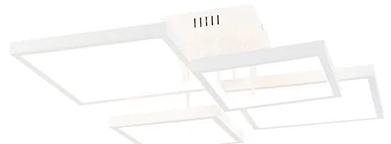 Plafondlamp wit incl. LED 3 staps dimbaar 4-lichts - Lejo Design vierkant Binnenverlichting Lamp