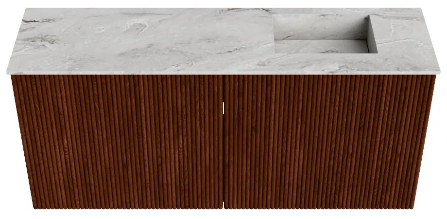 Mondiaz Joya DLux 90cm toiletmeubel ruby met wastafel faye rechts zonder kraangat glace