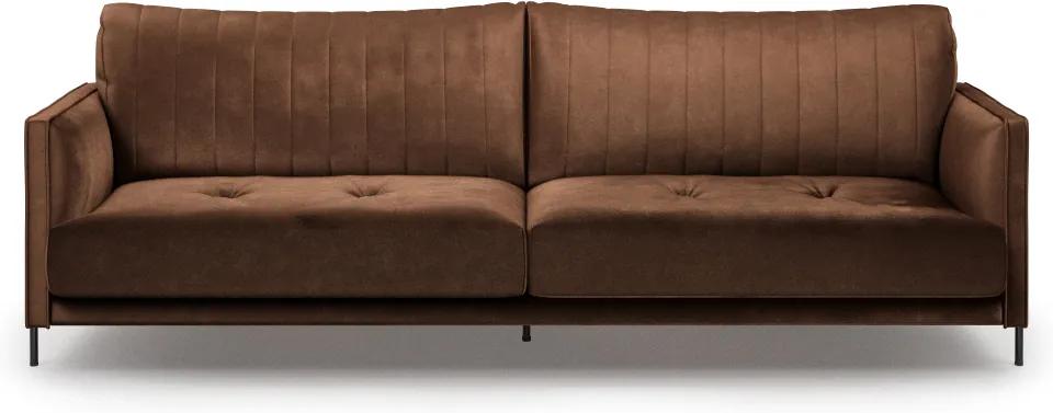 Rivièra Maison - Bal Harbour Sofa 3,5 Seater, velvet, chocolate - Kleur: bruin