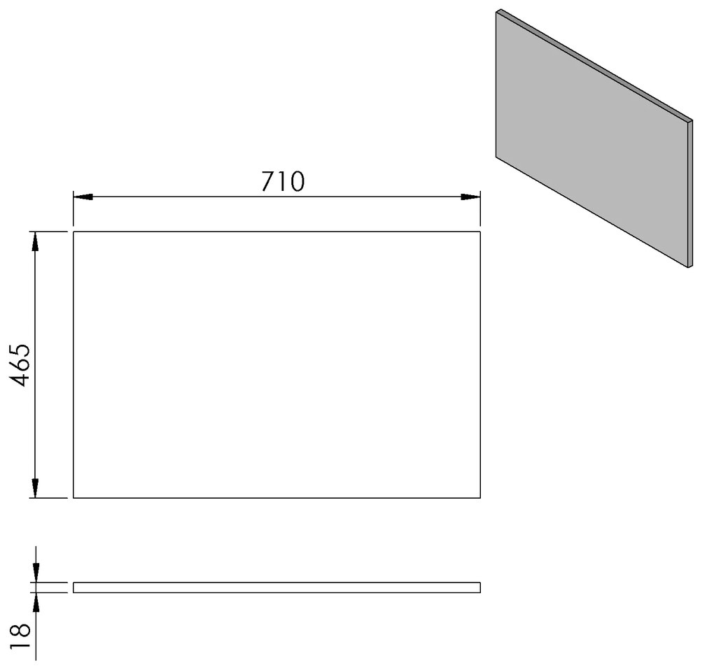 Sapho Cirasa toppaneel 71x46.5cm eiken