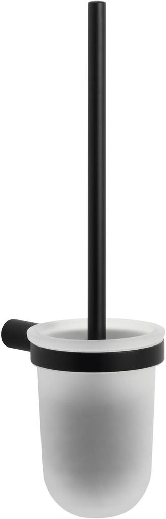 Black Toiletborstelset 9,2x13,7x35 cm mat zwart
