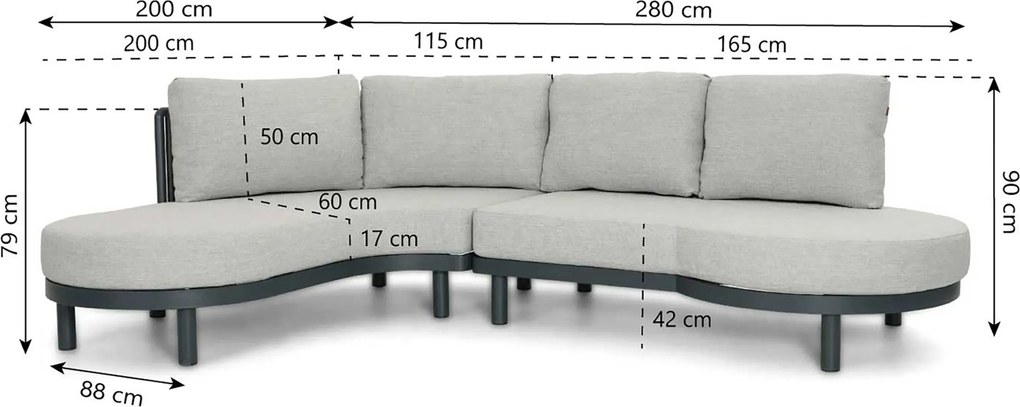 Loungeset tuin 5 personen Rope Grijs Santika Furniture Santika