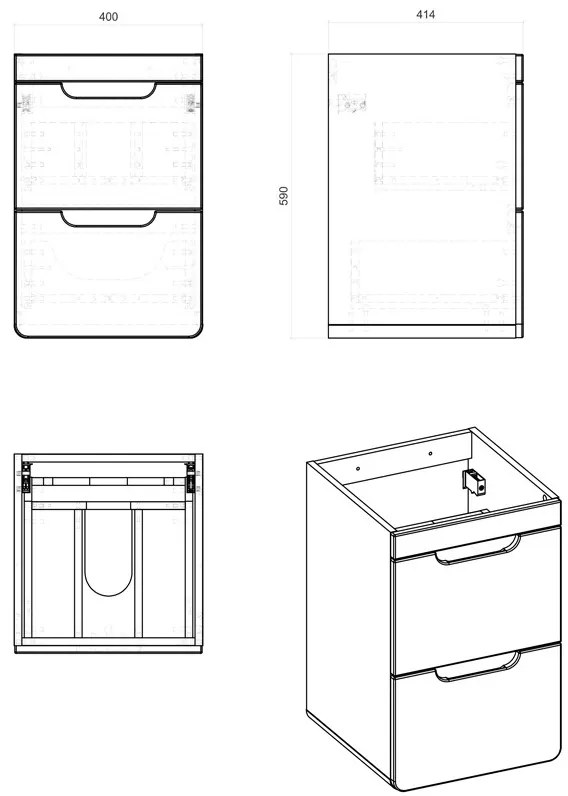 Comad Aruba White 823 FSC onderkast 40cm eiken/wit