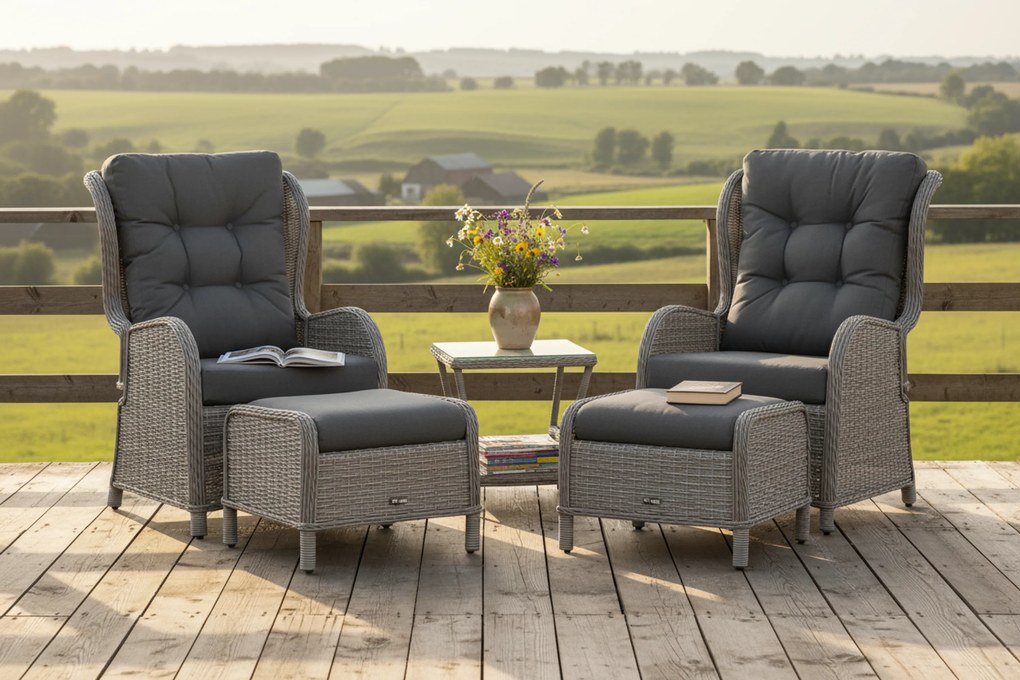 Bistroset 2 personen  Wicker Grijs Garden Collections Embletton