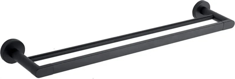 Mexen Tiber dubbele handdoekhaak, zwart - 7050525-70