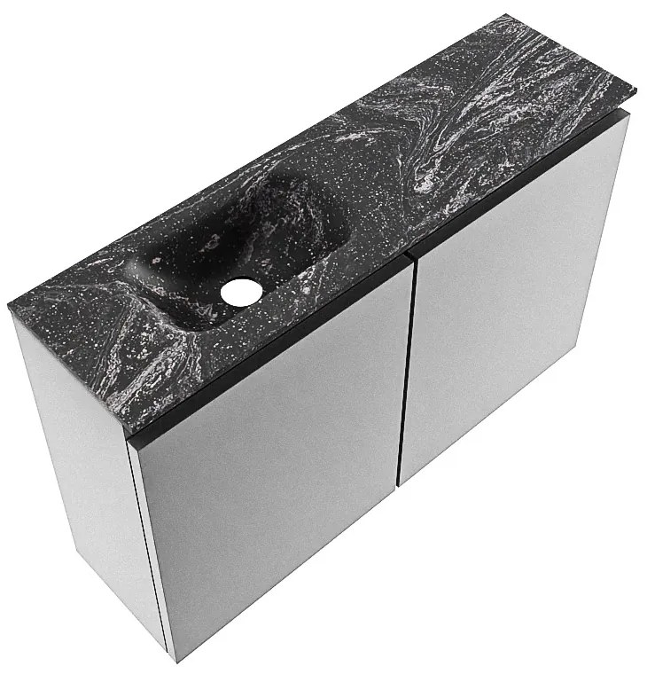 Mondiaz Ture DLux toiletmeubel 80cm plata met wastafel lava links zonder kraangat