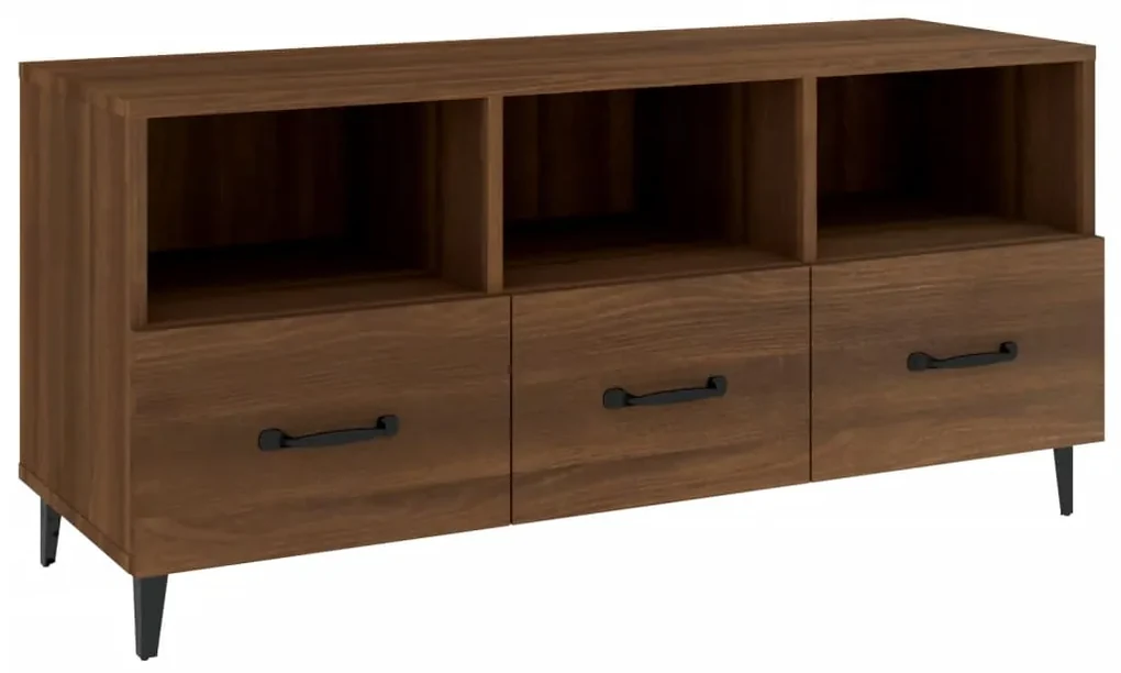 vidaXL Tv-meubel 102x35x50 cm bewerkt hout bruineikenkleurig