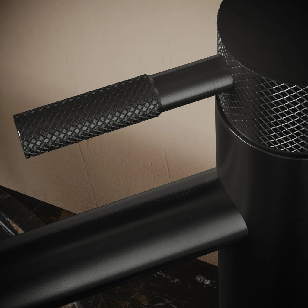 Saniclear Iron Curved verhoogde wastafelkraan verouderd ijzer - gunmetal