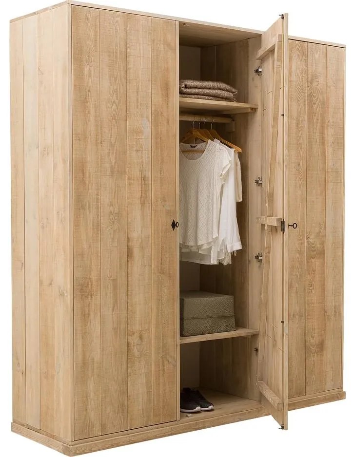 Goossens Eco Kledingkast Torento, 200 cm breed, 220 cm hoog, 3 draaideuren