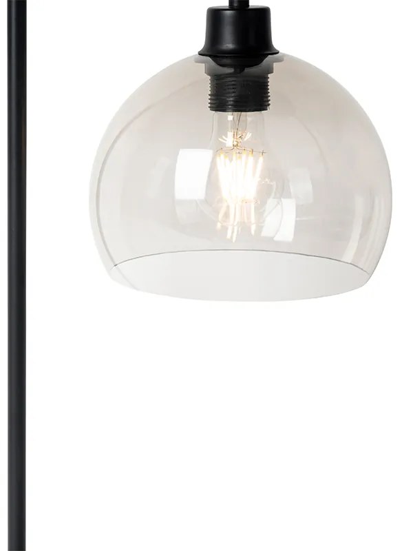 Moderne tafellamp zwart met smoke glas - Maly Modern E27 rond Binnenverlichting Lamp