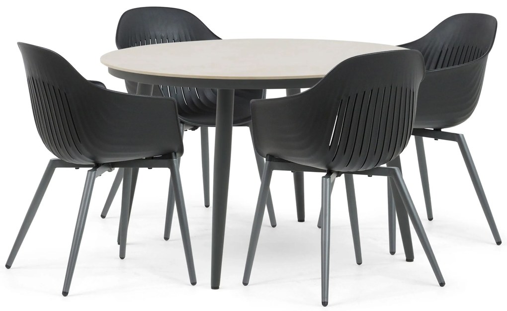 Tuinset 4 personen 120 cm Kunststof Grijs Lifestyle Garden Furniture Lissabon/Vienna