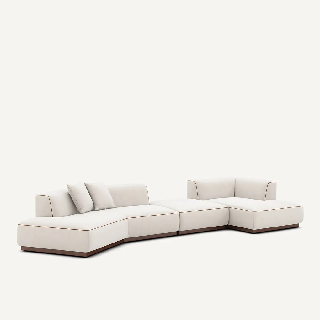 Open hoekbank rechts XL chenille fluweel, Jacopo