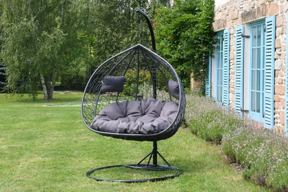 Tuin hangstoel Rosario met frame Garden Point antraciet