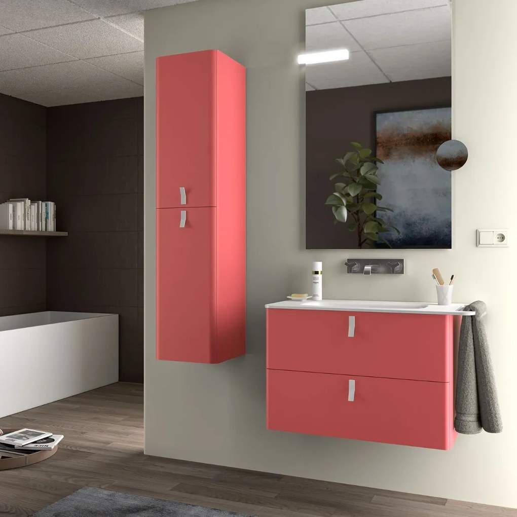 Muebles Unique badmeubel 80cm rojo met witte grepen
