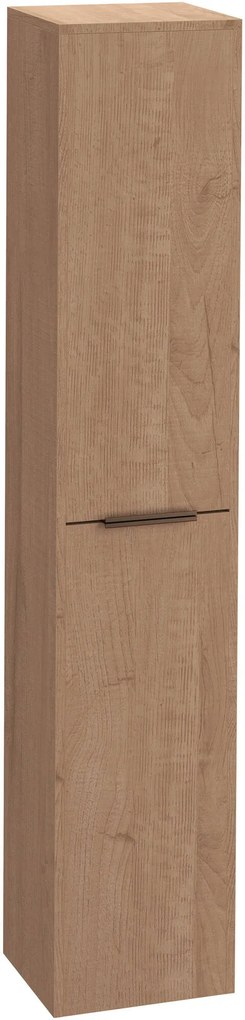 Saqu Lima hoge kast met koperen greep 35x32x180cm toffee