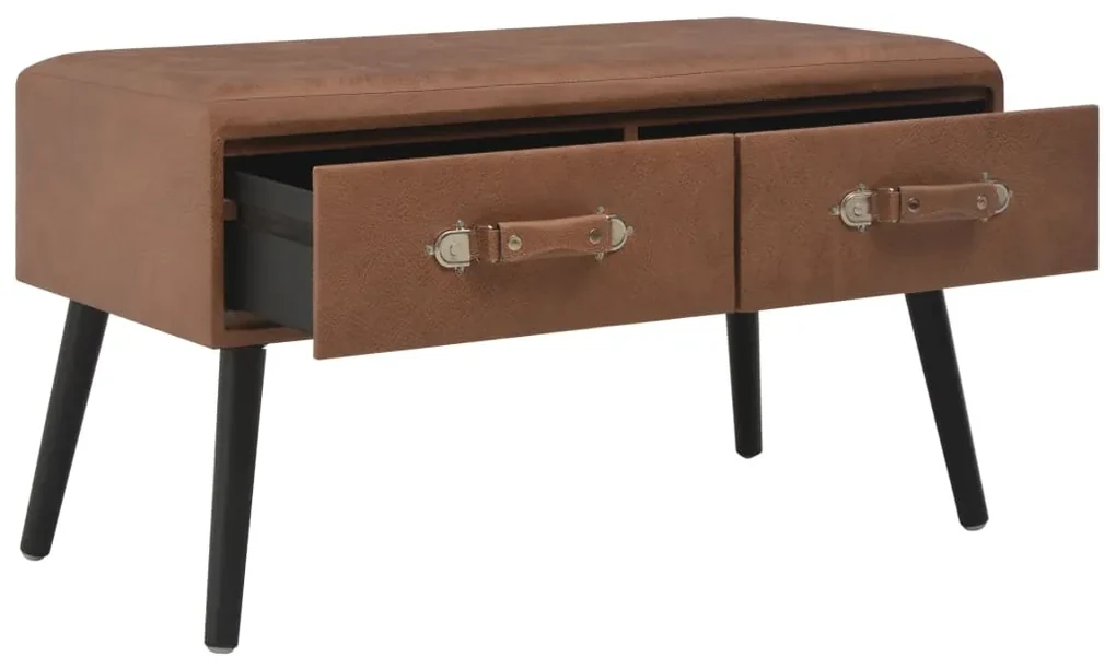 vidaXL Salontafel 80x40x46 cm kunstleer donkerbruin