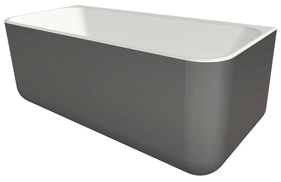 Xenz Guido half vrijstaand bad solid surface 160x70x65cm grafiet/wit