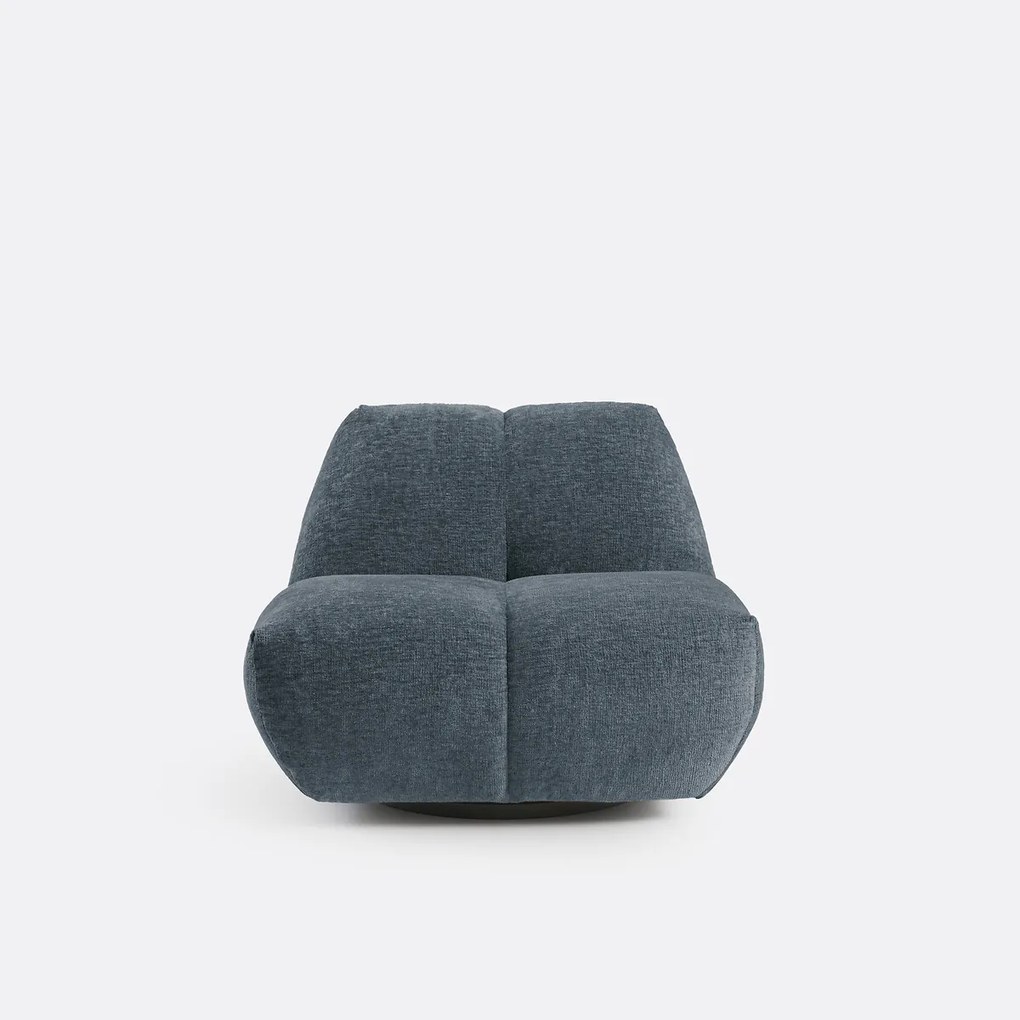 Draaibare fauteuil, dik fluweel, Nuria