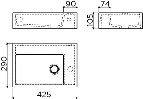 Clou Flush 2 Plus fontein 43cm solid surface wit mat