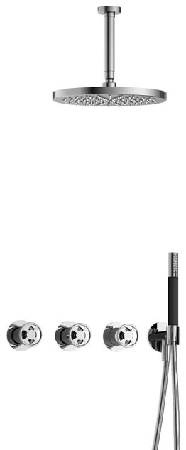 Hotbath Cobber IBSW70 Regendoucheset inbouw - 15cm plafondarm - 30cm ronde hoofddouche - staafhanddouche - chroom IBSW70CR25