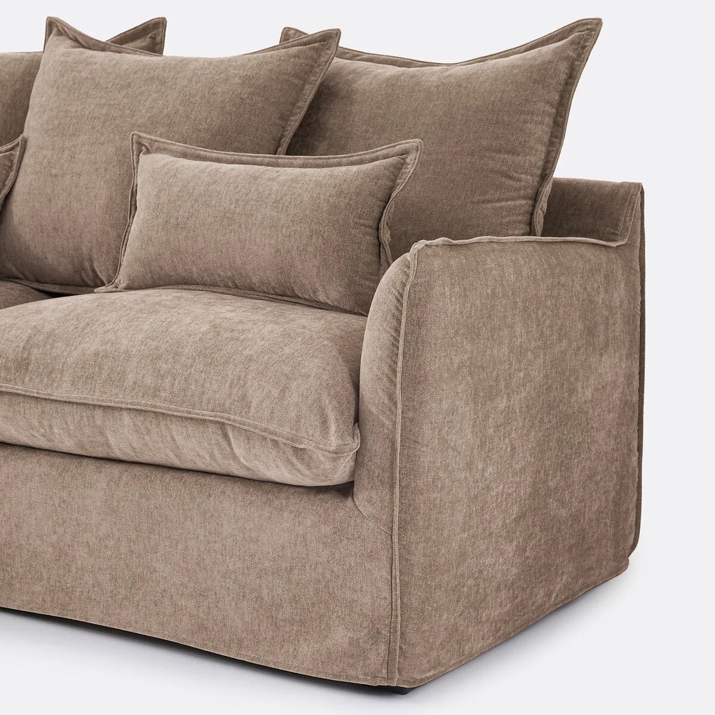 Hoekbank links, omvormbaar, afneembare hoes, 4-zits, gemêleerd polyester, ODNA