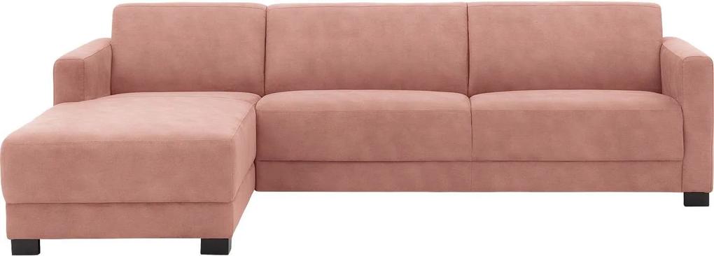 Goossens Hoekbank My Style Met Chaise Longue Microvezel roze, microvezel, 3-zits, stijlvol landelijk met chaise longue links
