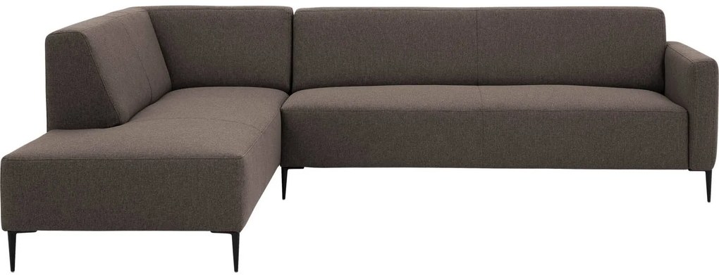 Goossens  Key West bruin, stof, 3-zits, modern design met ligelement links