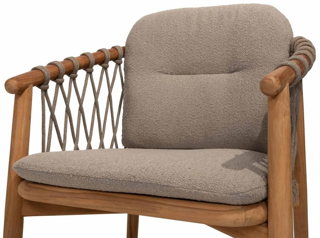 4 Seasons Outdoor Nora tuinstoel naturel teak SALE Showroommodel Tuinstoel   beige weerbestendig