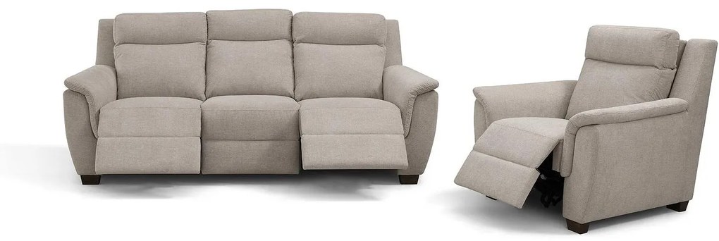 Goossens Excellent Bank Vlore bruin, stof, 3-zits, stijlvol landelijk