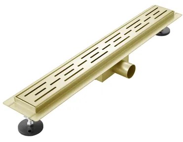 Adema Ralo douchegoot - 80cm - met rooster - met flens - geborsteld Goud SW1408486/SW1408495