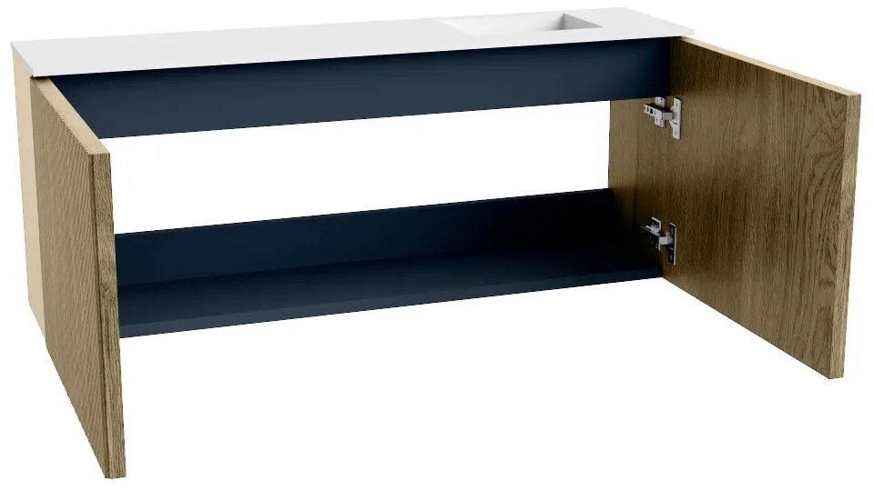 Mondiaz Joya 100cm toiletmeubel dusk met wastafel faye rechts zonder kraangat talc