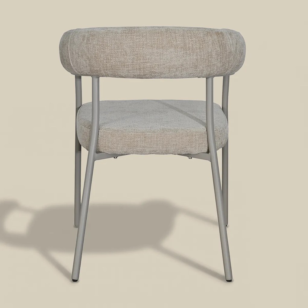 Beige Eetkamerstoel Met Ronde Rug