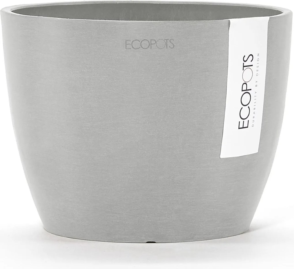 Ecopots bloempot Stockholm Mini 16  - Rond - White Grey - Diameter 16,2 x H12 cm