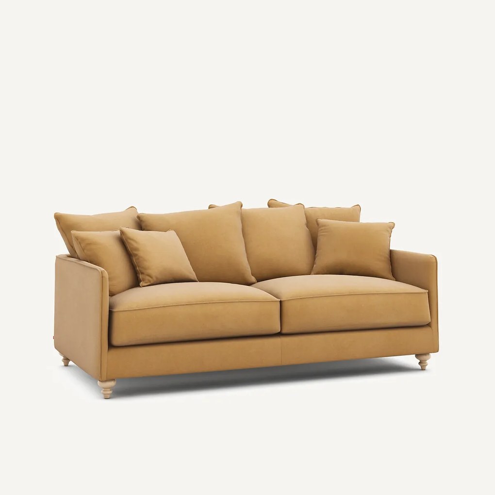 3-zits slaapbank van linnen fluweel, LAZARE