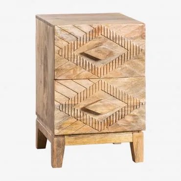 Mangohouten Nachtkastje Diko Natuurlijk Hout - Sklum