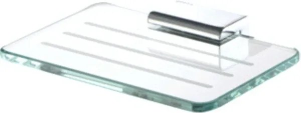 Geesa Aim zeephouder met losse rechthoekige glazen inzet chroom 91844302