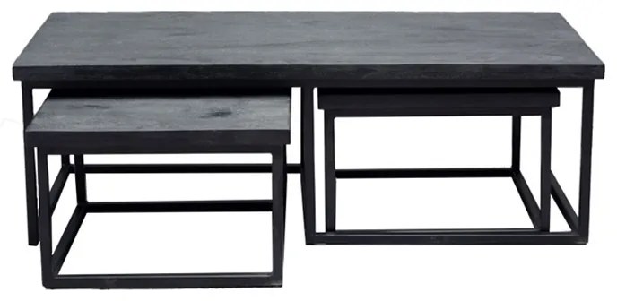 Zwarte Salontafelset Hout - 120 X 55cm.