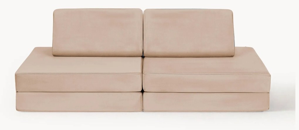 Modulaire kinderbank Mila van fluweel, handgemaakt