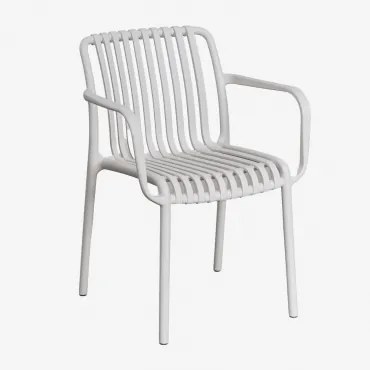 Verpakking Van 2 Wendell Polypropyleen Tuinstoelen Met Armleuningen Grijs – Koel - Sklum