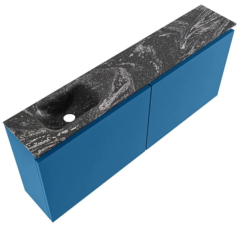 Mondiaz Ture DLux toiletmeubel 120cm jeans met wastafel lava links met kraangat