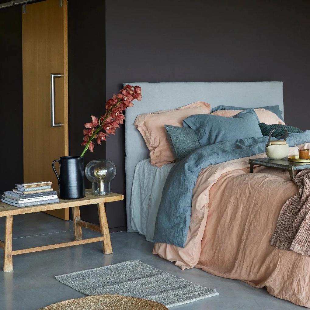 House in Style | Remy Copper Dekbedovertrek 135-200 cm koper dekbedovertrekken voorkant linnen 192 gsm - achterkant bed | NADUVI outlet