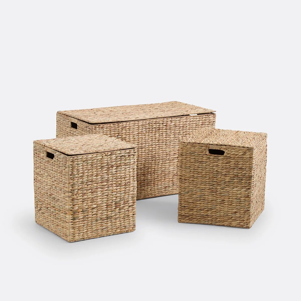Set van 3 koffers in waterhyacint L86 cm, Semra