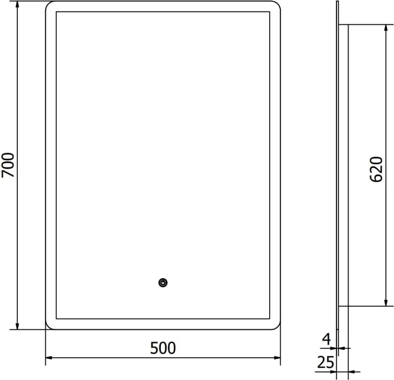 Mexen Navia verlicht badkamer spiegel 50 x 70 cm, LED 6000K, anti-condens - 9803-050-070-611-00