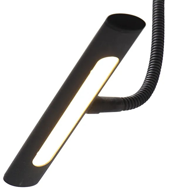 Design wandlamp zwart 18,5 cm incl. LED met dimmer - Tableau
