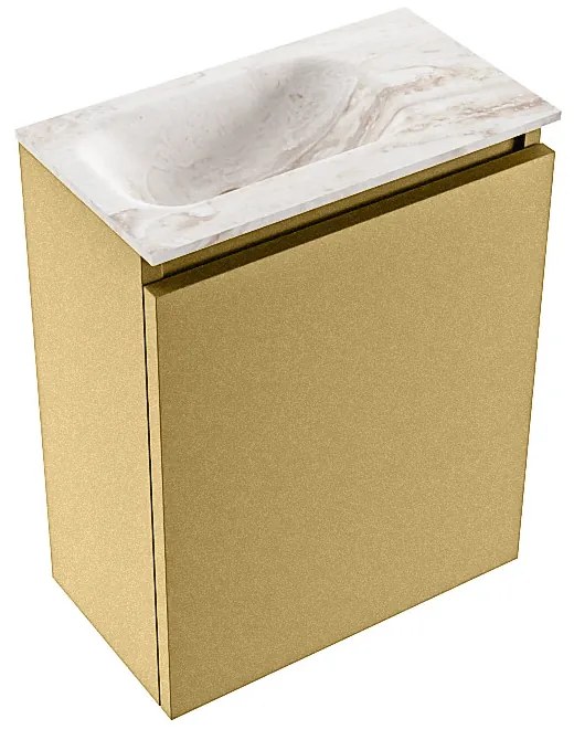 Mondiaz Ture DLux toiletmeubel 40cm oro met wastafel frappe links met kraangat