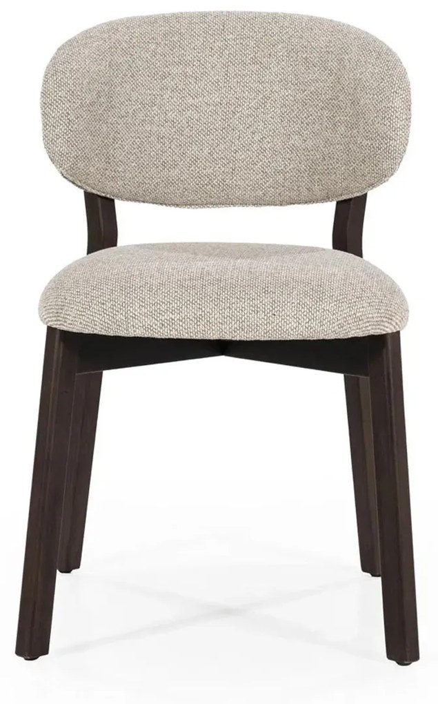 Eleonora Mikky Luxe Eetkamerstoel Walnoot Taupe En Stof