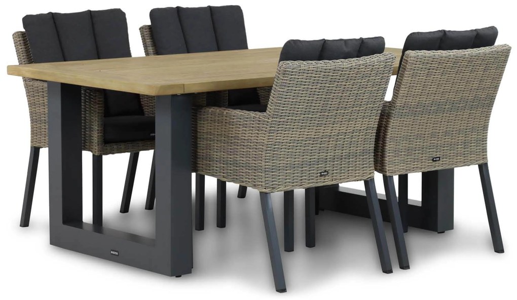 Tuinset 4 personen 180 cm Wicker Taupe Garden Collections Oxbow/Talai
