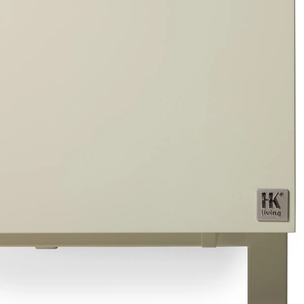 HKliving Cupboard Lage Wandkast Retro Design Pebble Grey - 80x40x89cm.