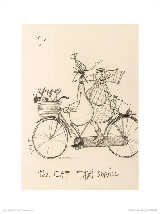 Kunstdruk Sam Toft - The Cat Taxi Service