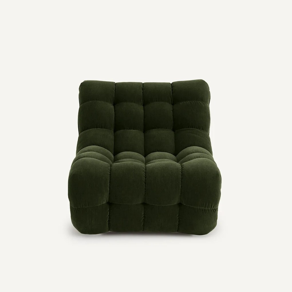 Modulaire gecapitonneerde fauteuil, fluweel, JUD